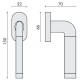 Béquille de fenêtre TAIPAN sur rosace ovale, chromé/chromé mat