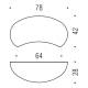 Bouton de meuble F109, entraxe 64 mm, chromé sat