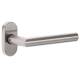 Paire de béquilles L90° 19 mm sur rosace ovale, inox brossé 304