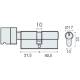 Cylindre européen EXS 3000 à bouton ovale 31.5x40.5 nickelé mat 3 clés