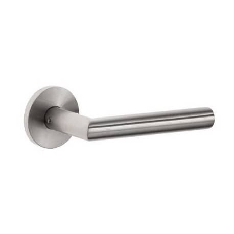 Paire de béquilles L90° 19 mm sur rosace ronde, inox brossé 304