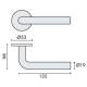 Paire de béquilles L 19 mm sur rosace ronde, inox brossé 304