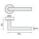 Paire de béquilles L90° 19 mm sur rosace ronde, inox brossé 304