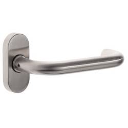 Paire de béquilles U 16 mm sur rosace ovale, inox brossé 304