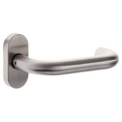 Paire de béquilles U 19 mm sur rosace ovale, inox brossé 304