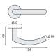 Paire de béquilles C 19 mm sur rosace ronde, inox brossé 304