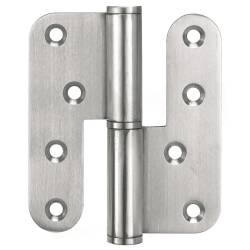 Paumelle double droite 100x88 mm, inox brossé 304