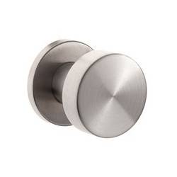 Paire de boutons cylindriques mobiles Ø 51 mm sur rosace ronde, inox brossé 304