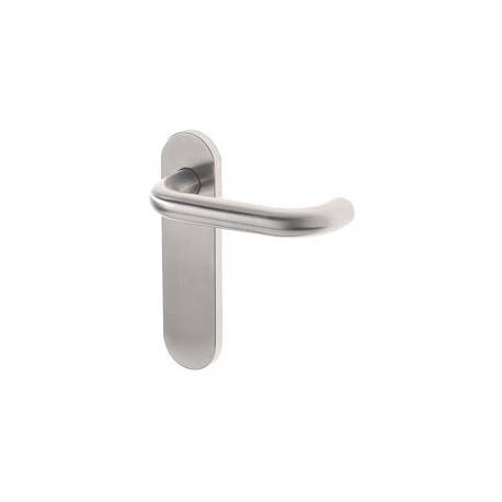 Paire de béquilles sur plaque U 19 mm fonction bec de cane, inox brossé 304