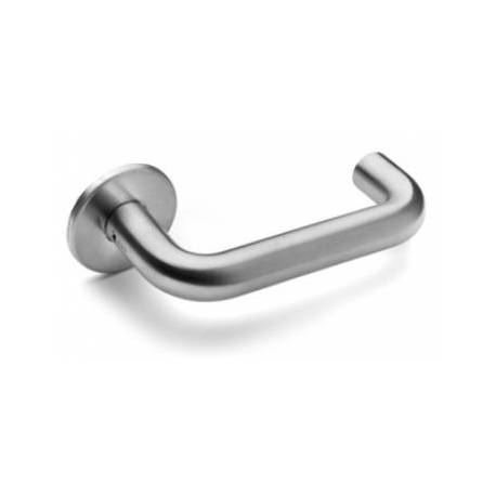 Paire de béquilles U 19 mm sur rosace ronde, inox brossé 316