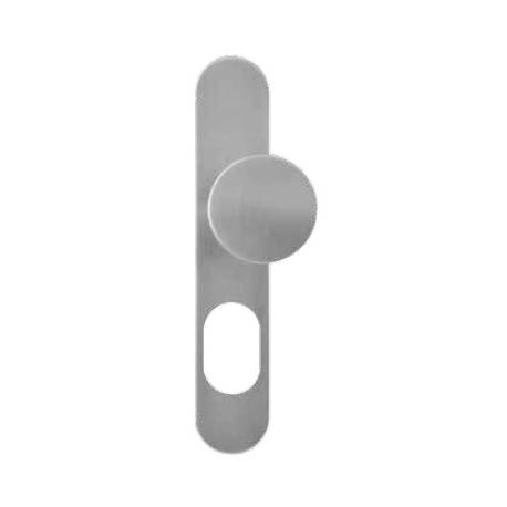 Bouton fixe déporté sur plaque LOGINOX pour cylindre A2P**, inox brossé 304