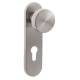 Bouton cylindrique fixe sur plaque fonction clé I, inox brossé 304