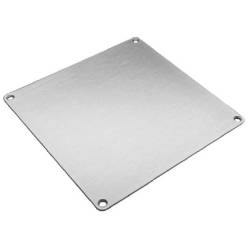 Unité de plaque de poussée carrée 175x175x2 mm, inox brossé 316