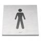 Pictogramme carré à coller 86x86 mm, Homme, inox brossé 316