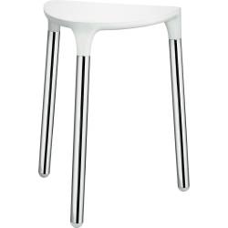 Tabouret, blanc/chromé, COMPLEMENTS