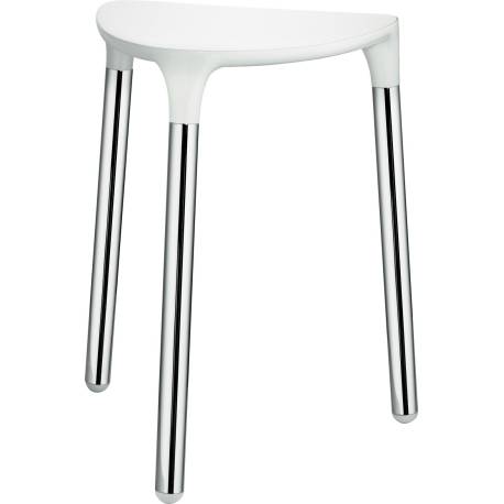 Tabouret, blanc/chromé, COMPLEMENTS