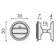 Cuvette WC ronde encastrée  Ø 50 mm avec voyant, inox brossé 316