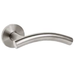 Paire de béquilles V 19 mm sur rosace ronde, inox brossé 304