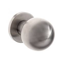 Bouton boule mobile Ø 55 mm sur rosace ronde, inox brossé 304