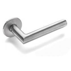 Paire de béquilles FFG 19 mm sur rosace ronde, inox brossé 316