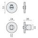 Paire de rosaces rondes WC Ø 53 mm, inox brossé 304