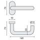 Paire de béquilles U 19 mm sur rosace ovale, inox brossé 304