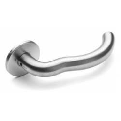 Paire de béquilles M 16 mm sur rosace ronde, inox brossé 316